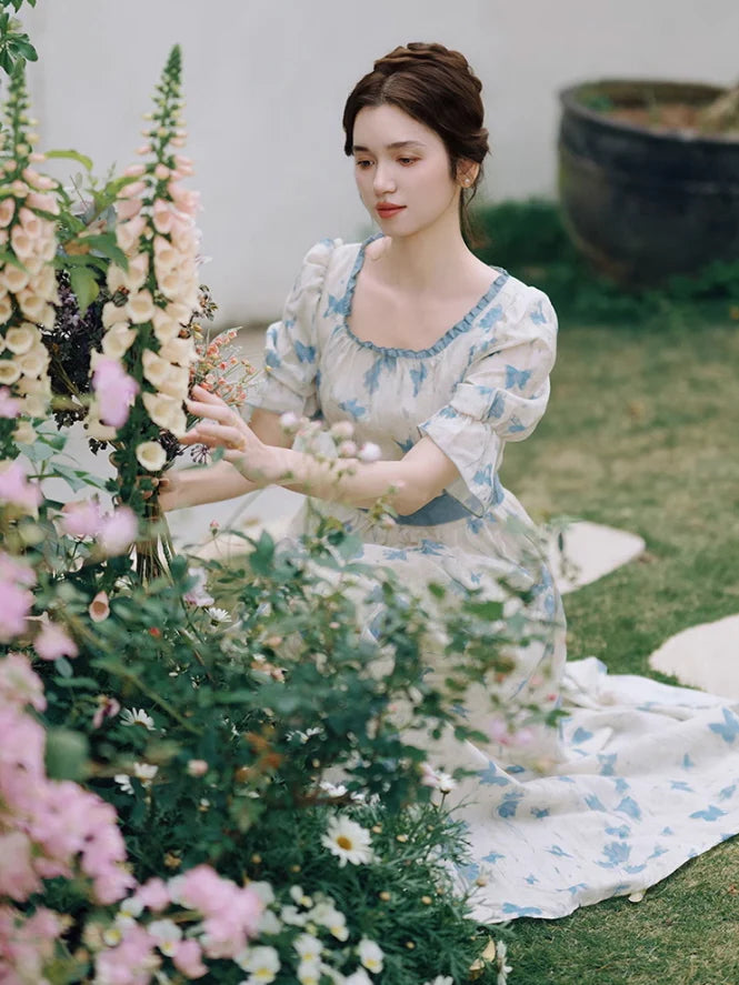 Blue Butterfly Garden Dress