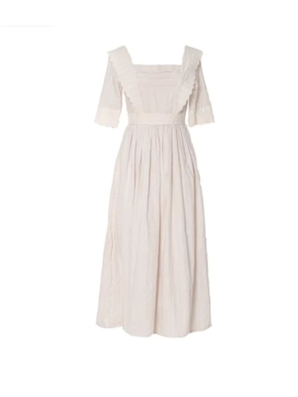 Ivory Elegance Lace-Adorned Dress
