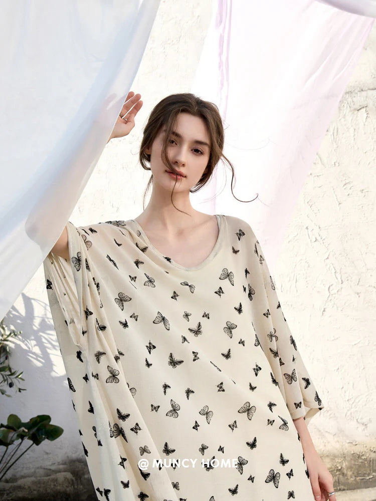 Butterfly Dream Nightgown with Slip Set