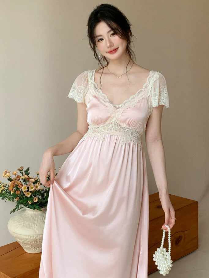 Vintage Light Pink Lace Nightgown