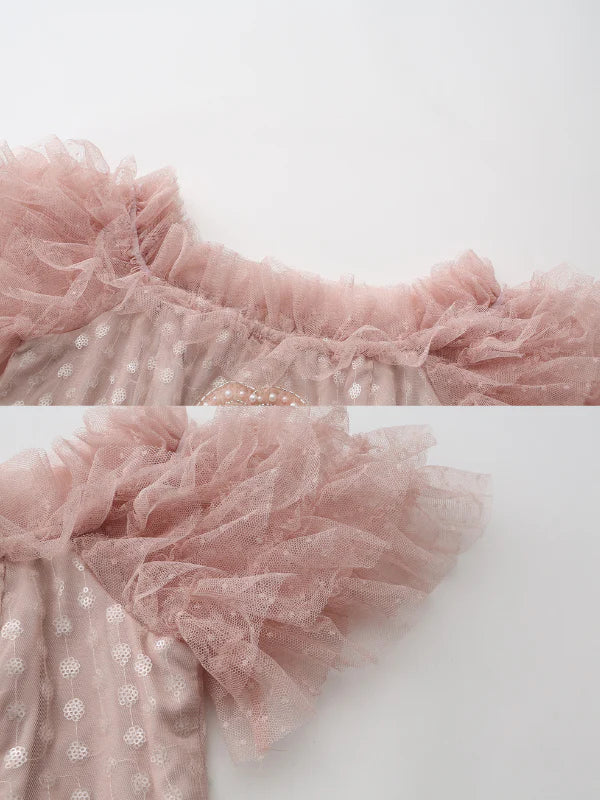 Blush Heart Ruffle Tulle Dress