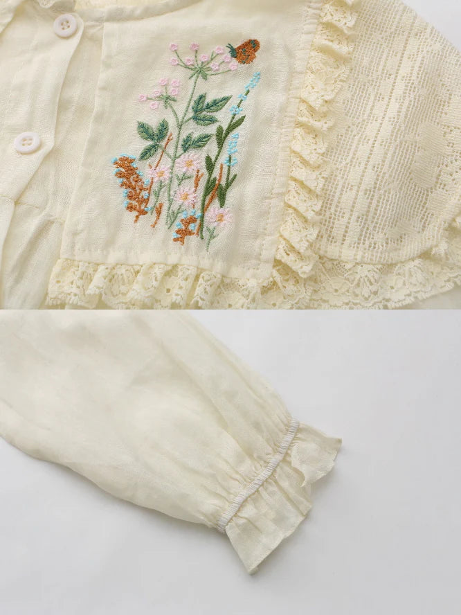 Wild Garden Embroidered Ramie Blouse