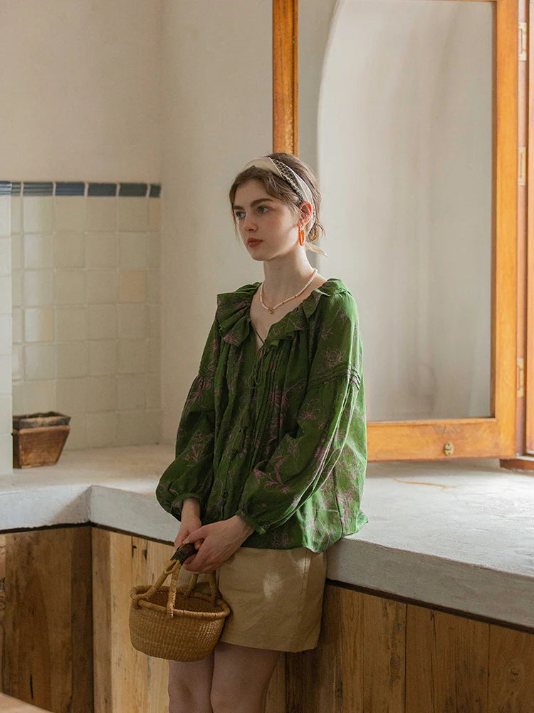 Lily's Cottage Charm Green Blouse
