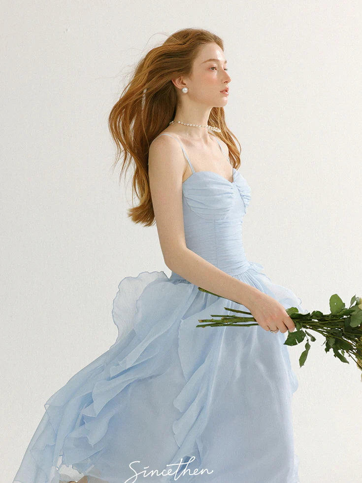 Fairy Whispers Light Blue Ruffle Dress