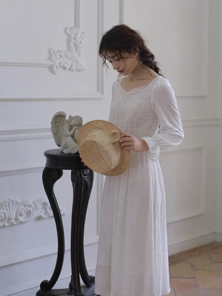 Ethereal Elegance White Vintage Dress