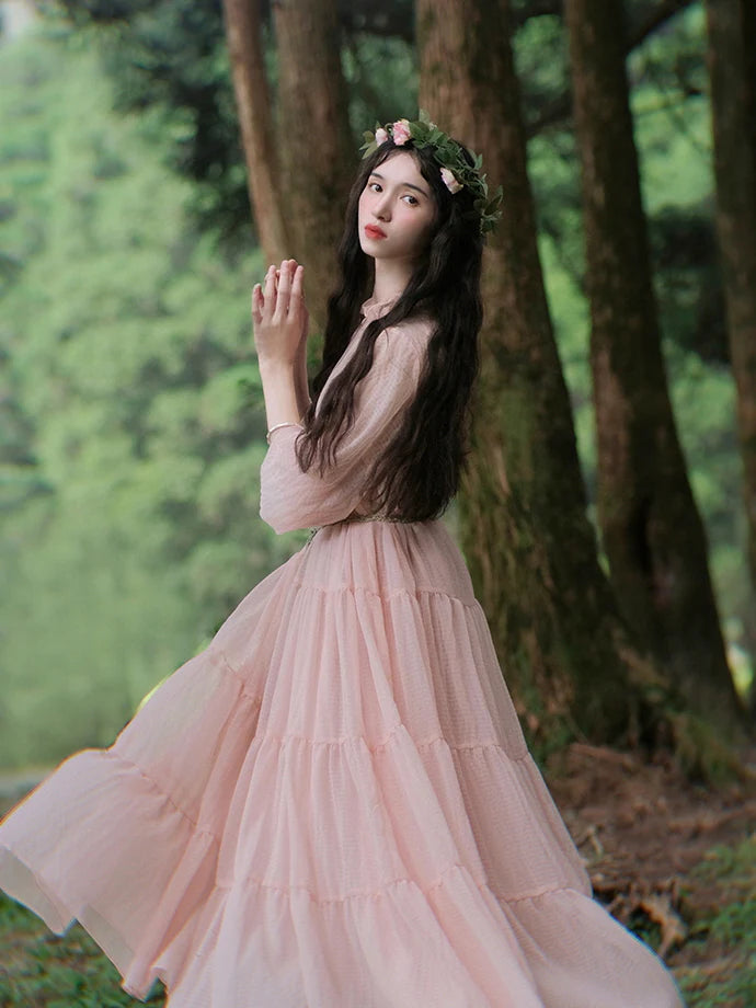 Fairy Blossom Light Pink Tiered Dress