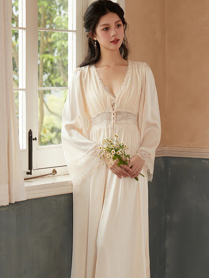Grace's Lace Delight Nightgown Set