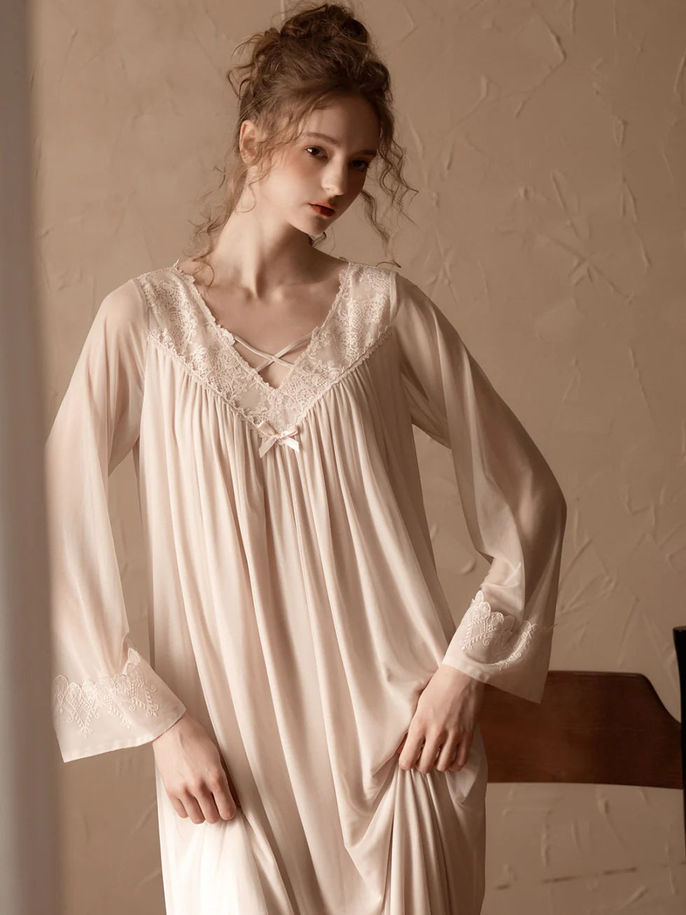 Romantic Lace Sheer Nightgown