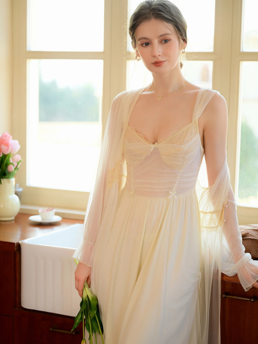 Fairytale Sheer Yellow Nightgown