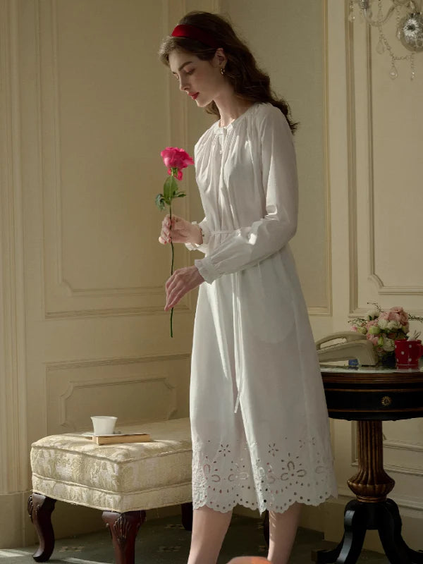 Cotton Bloom Embroidered Dress