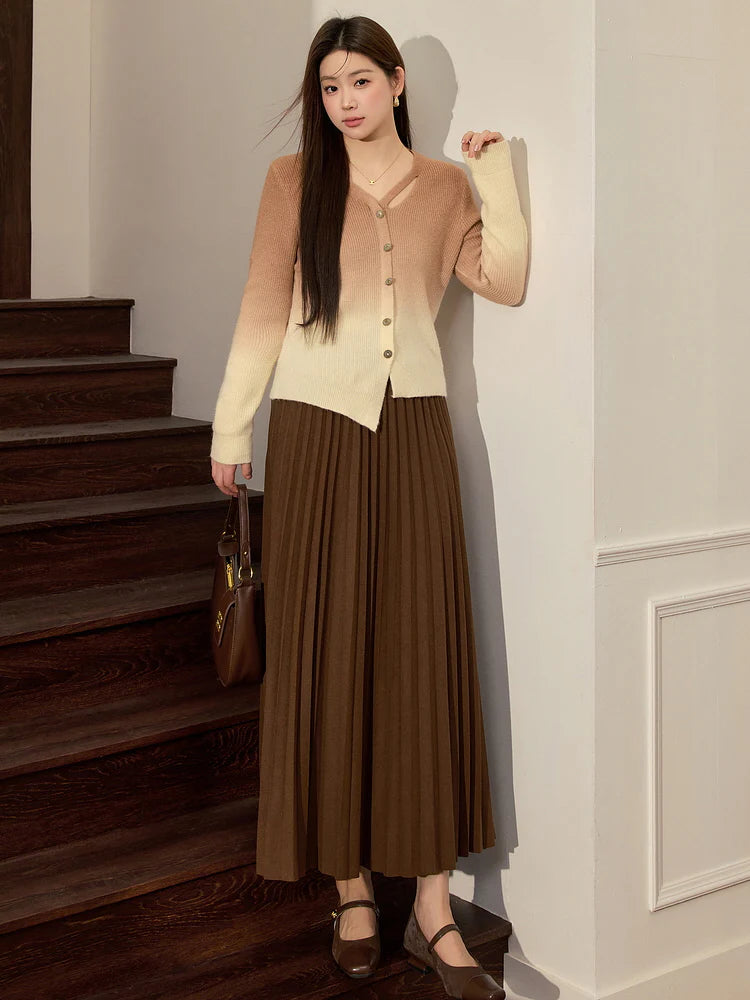 Fairycore Gradient Brown Cardigan