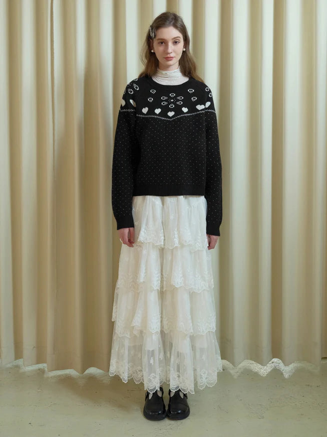 Enchanted Lace Tiered Maxi Skirt