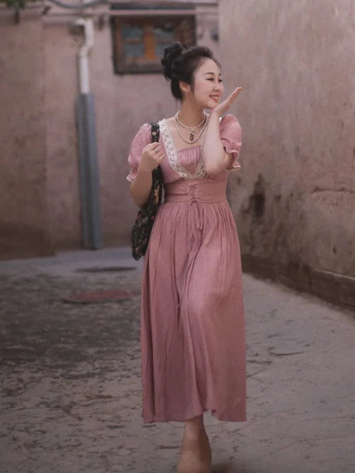 Victorian Rose Lace Corset Dress