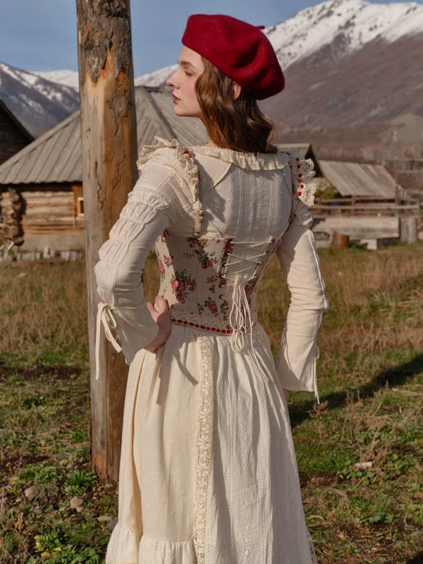 Classic Rose Lace Ribbon Corset