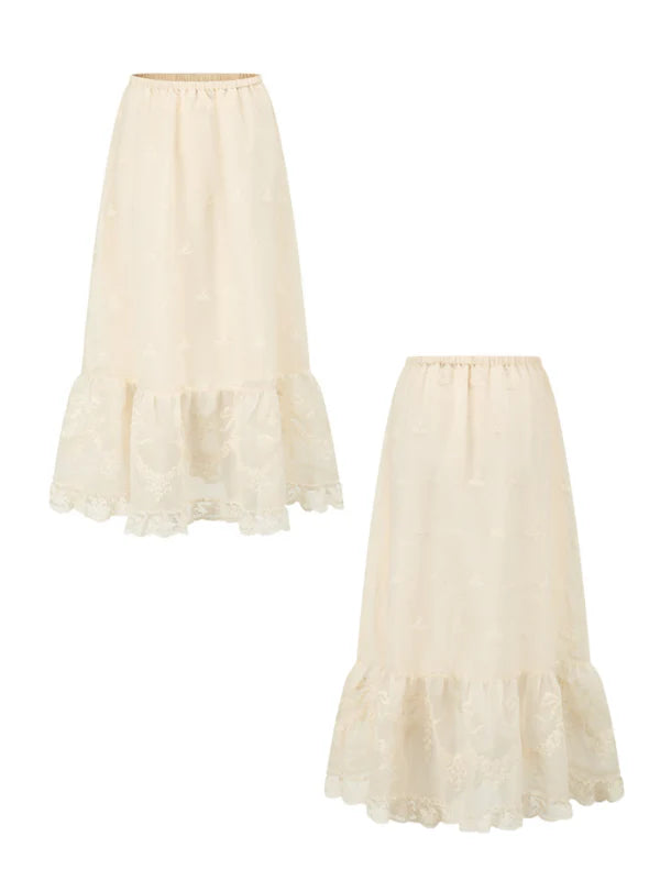 Buttercream Lace Corset Top & Skirt