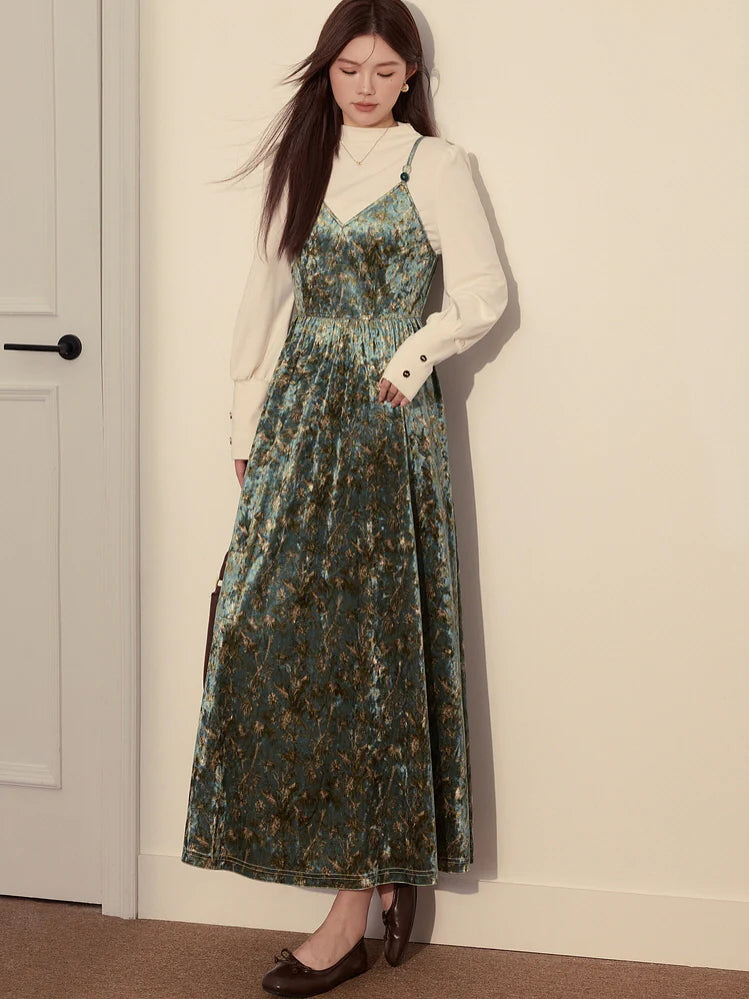 Enchanted Forest Velvet Dress