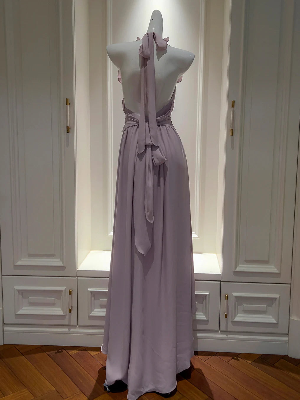Lilac Rose Ruffle Chiffon Dress