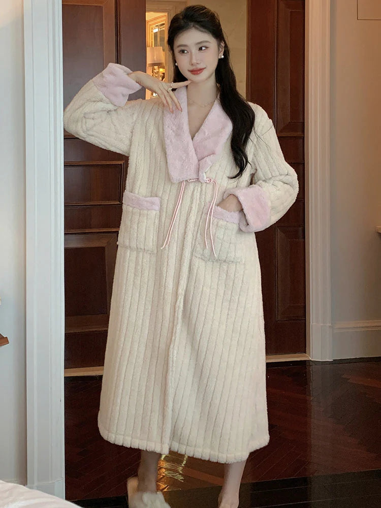 Plush Velvet Winter Shawl Robe