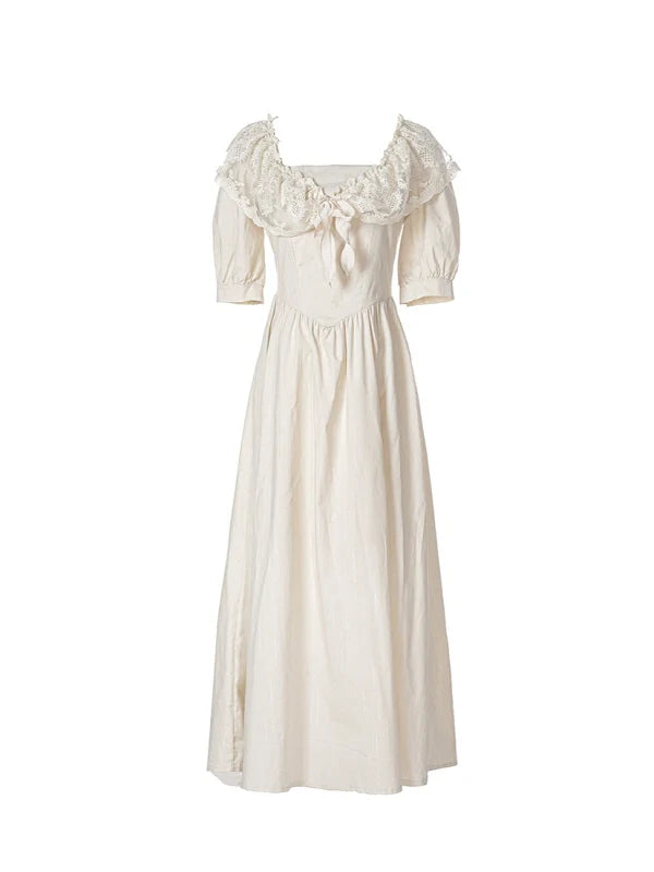 Vintage Charm Cream Lace Dress