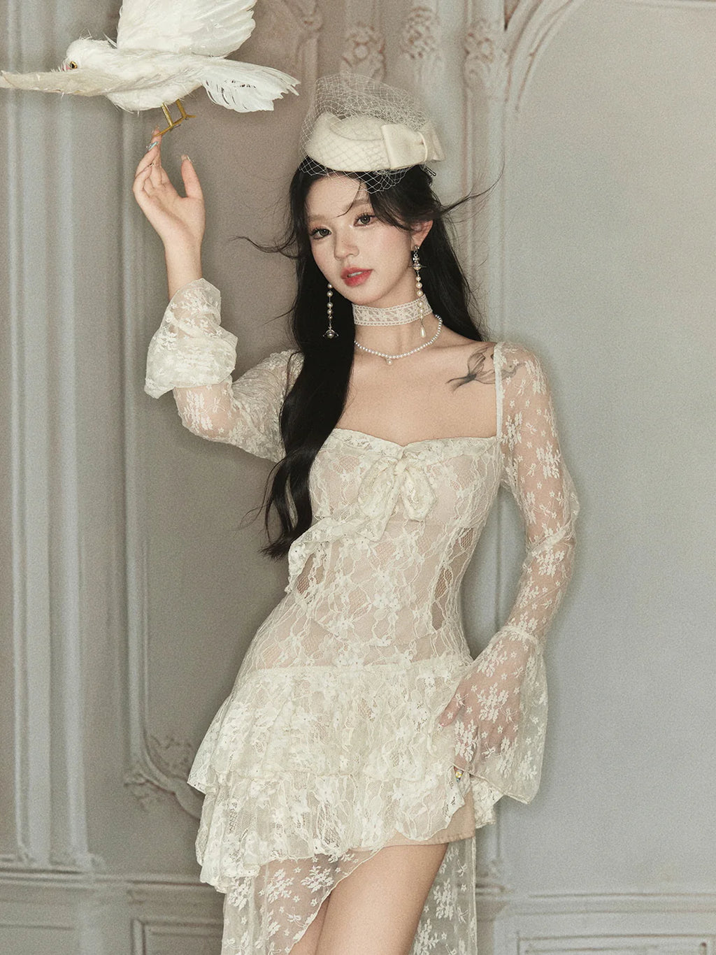 Ethereal Lace Layered Dress