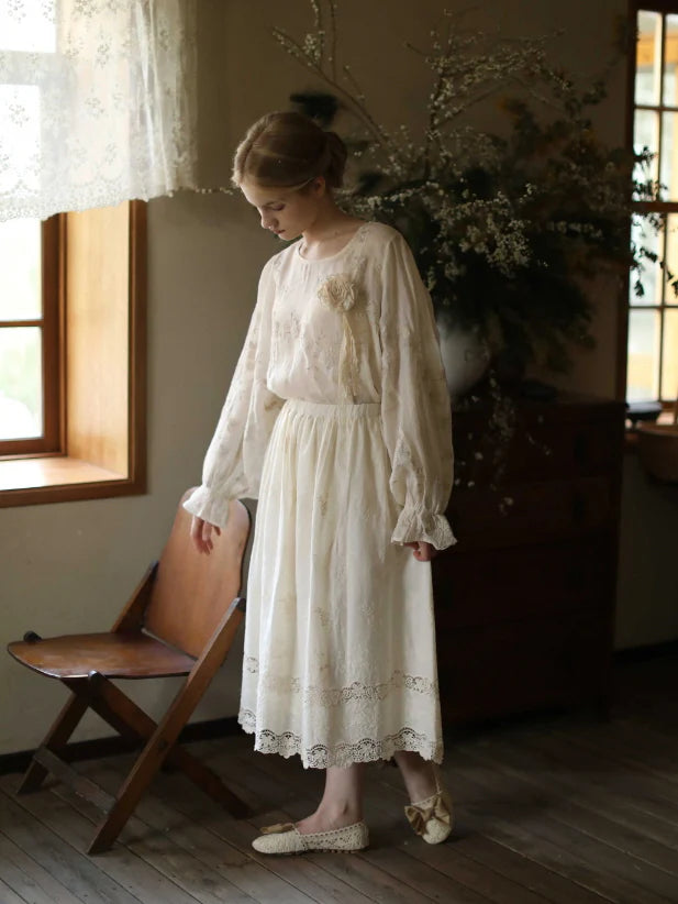 Lace Garden Cotton Petticoat Skirt