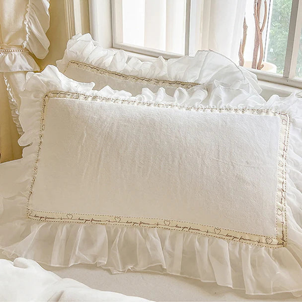 Fairy Lace Velvet Ruffle Bedding Set