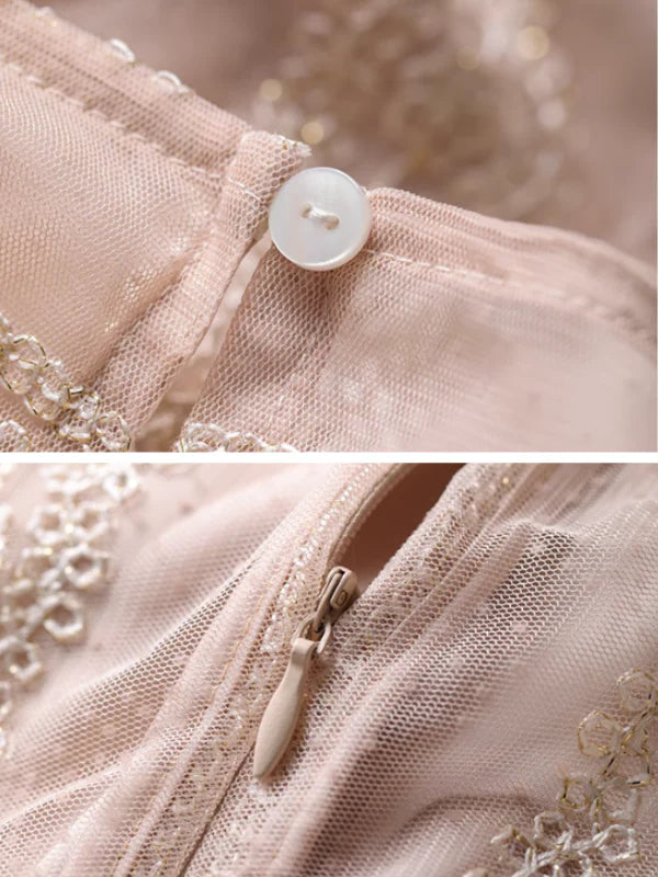 Elara's Dreamy Garden Pink Dress