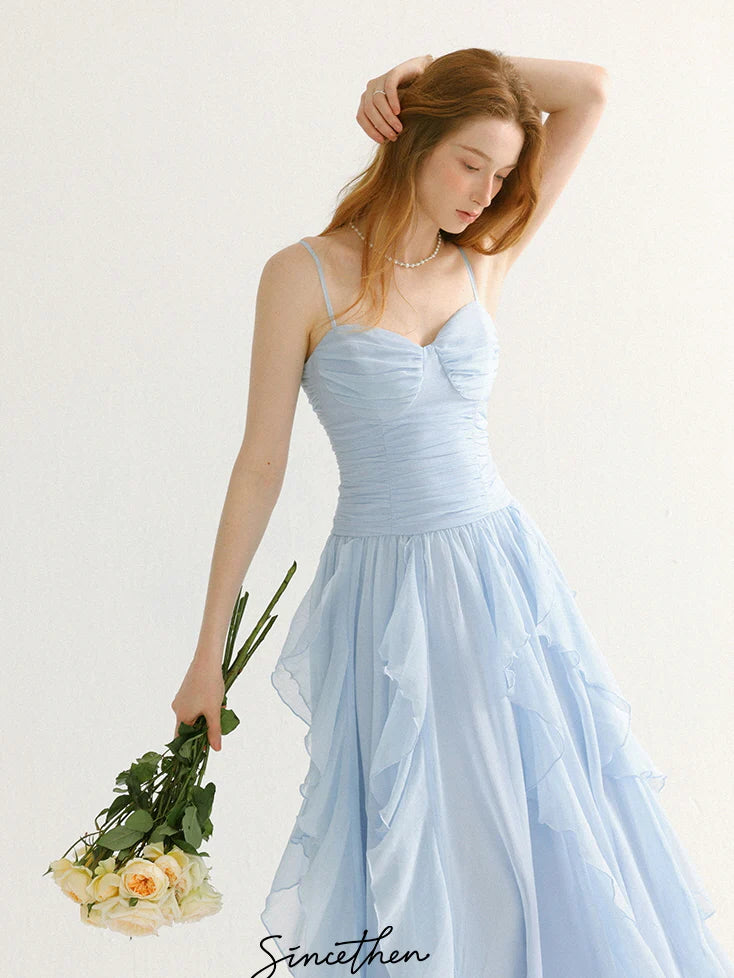 Fairy Whispers Light Blue Ruffle Dress
