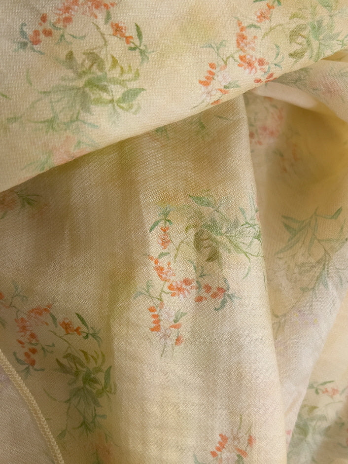 Golden Meadow Ruffle Floral Dress