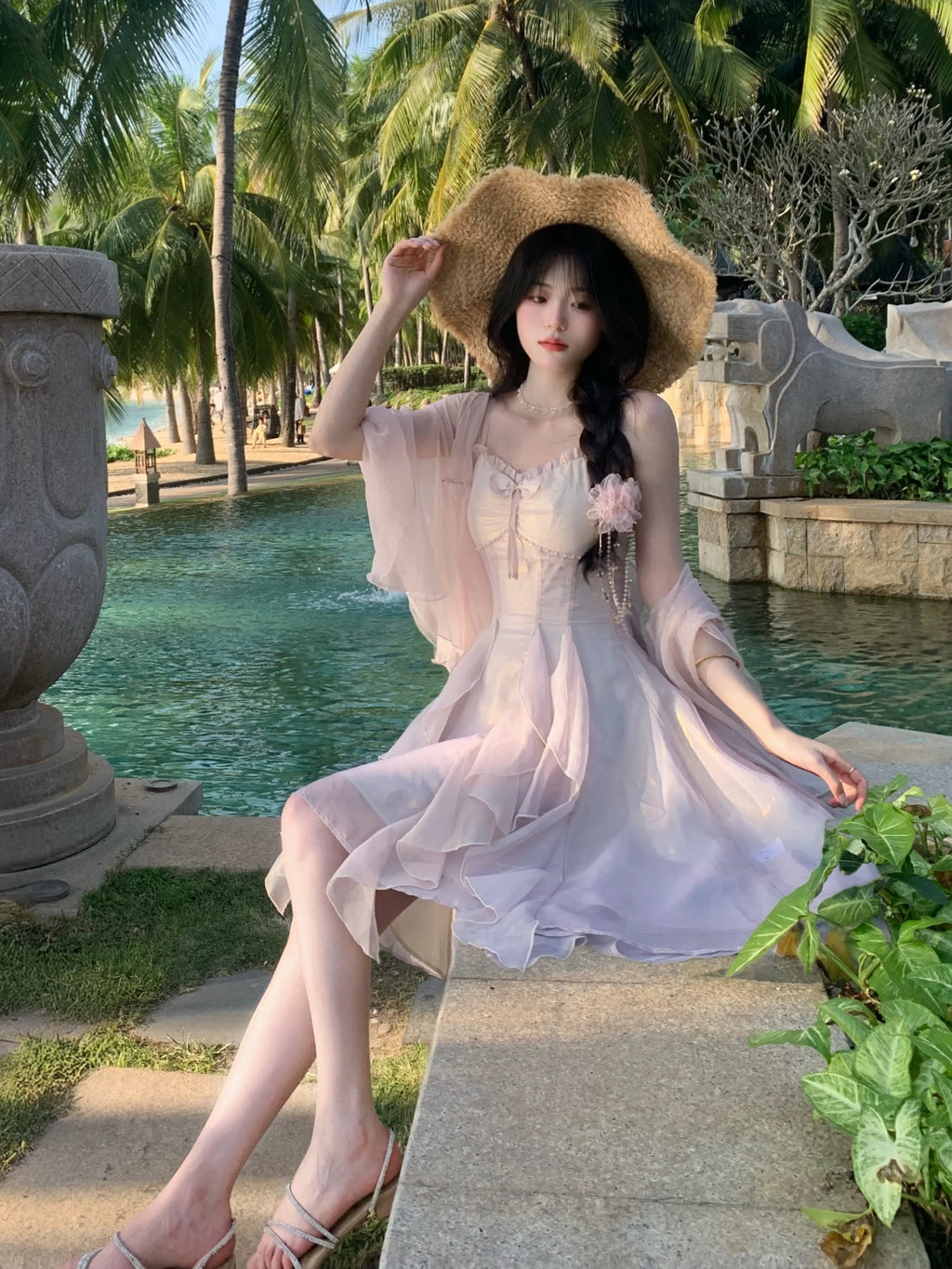 Enchanted Petal Ruffle Dress