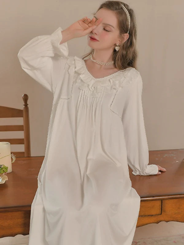 Enchanted Lace White Nightgown