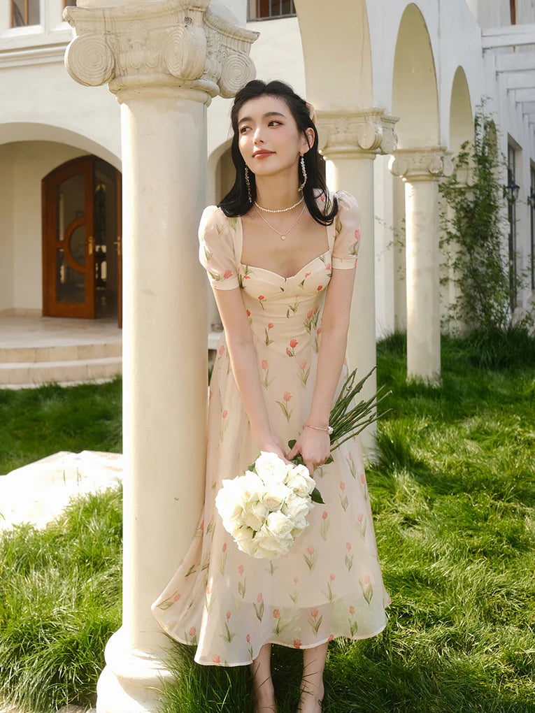Elara's Tulip Garden Dress