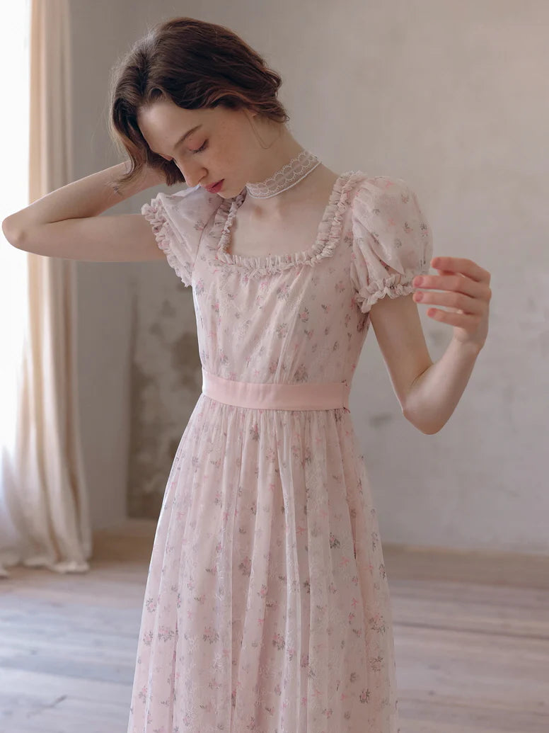 Blush Lace Blossom Dress