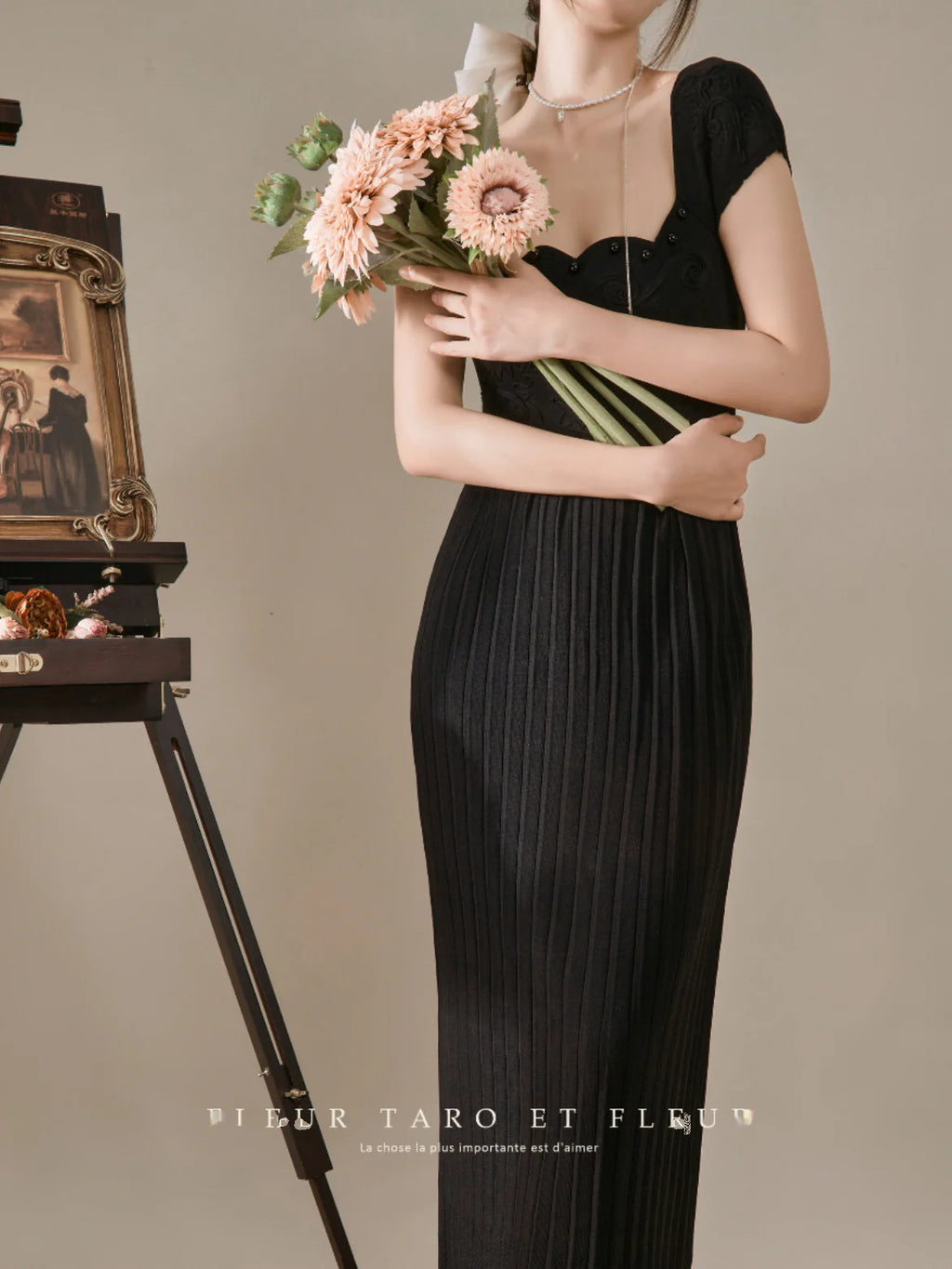 Vintage Elegance Black Dress