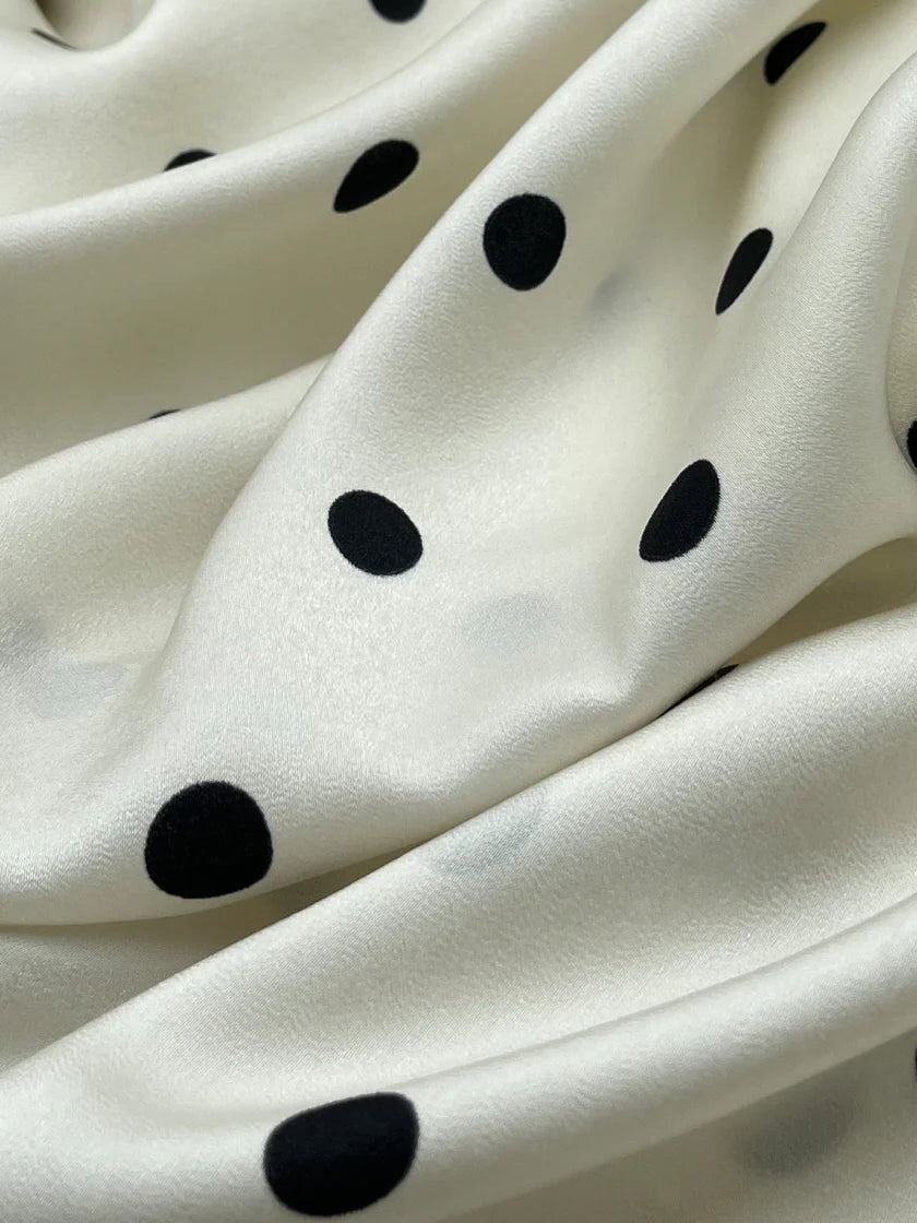 Vintage Polka Dot Satin Dress