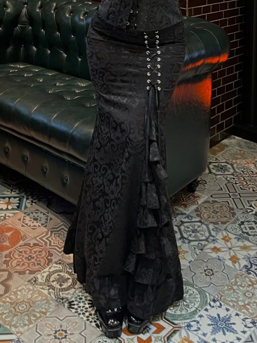 Midnight Baroque Corset & Ruffle Skirt