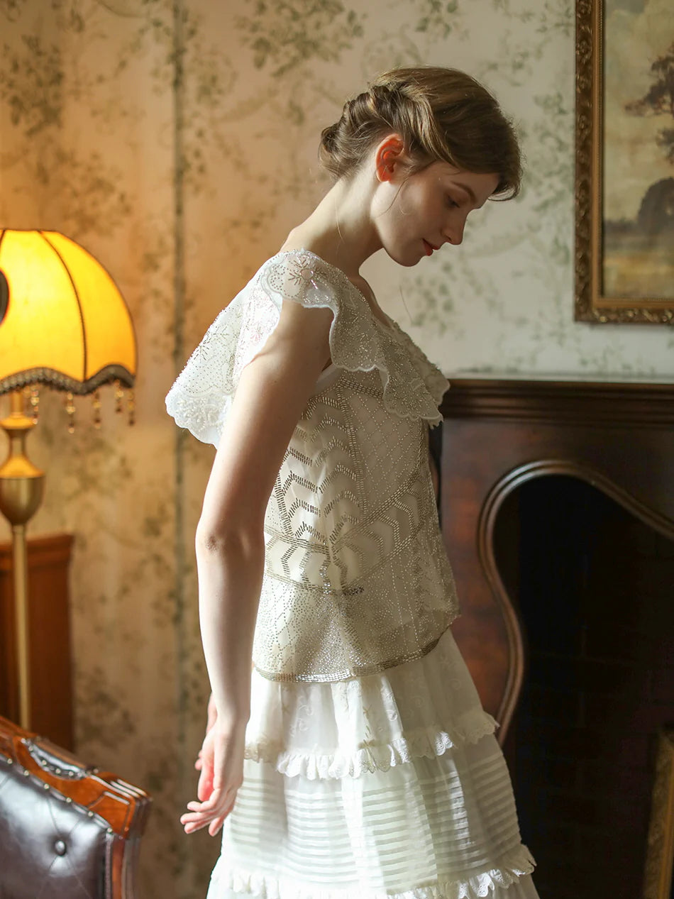 Emily's Vintage Beaded Elegance Top