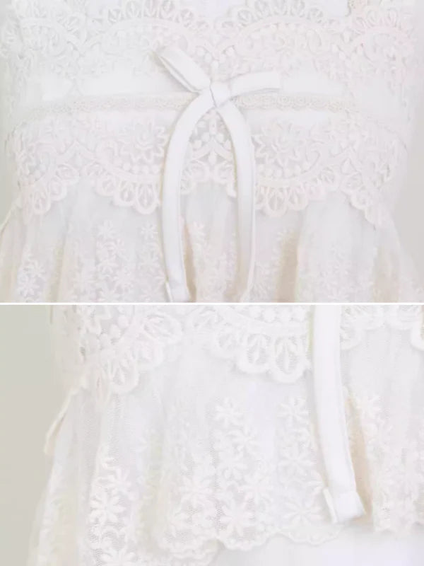 Ivory Elegance Lace Nightgown Set