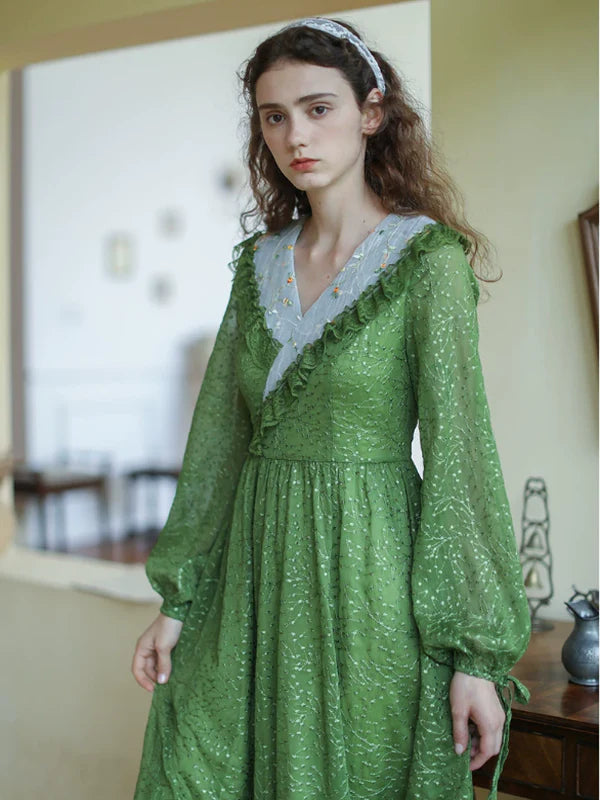 Green Serenity Frills Dress