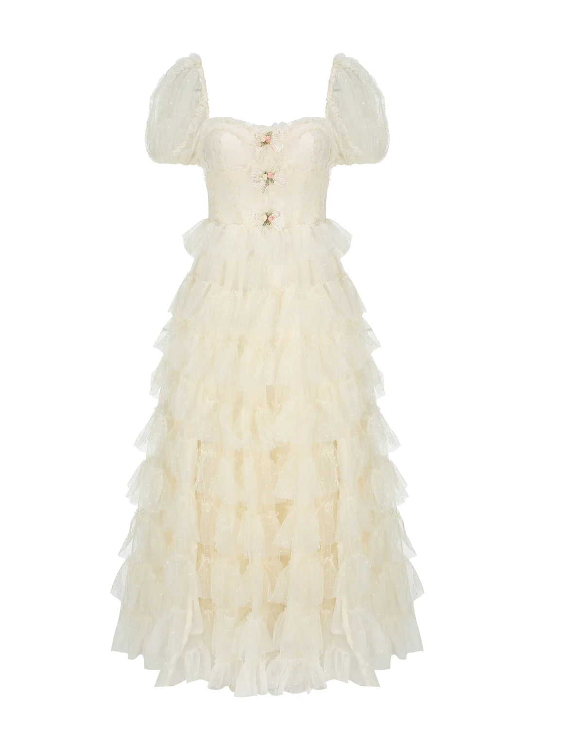 Ivory Princess Garden Ruffle Dress