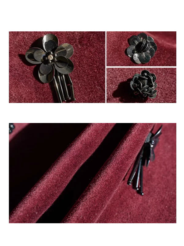 Burgundy Velvet Mini Dress