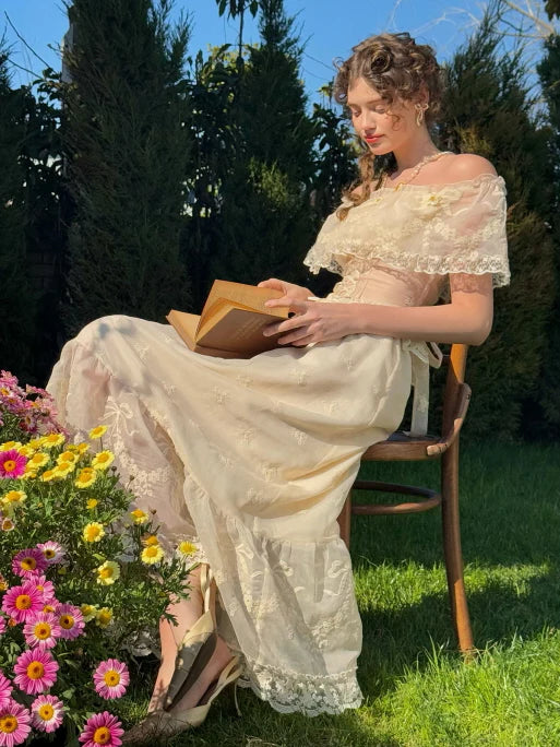 Buttercream Lace Corset Top & Skirt