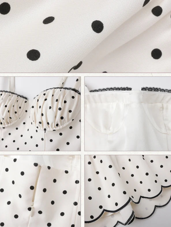 Vintage Polka Dot Bustier Mini Dress