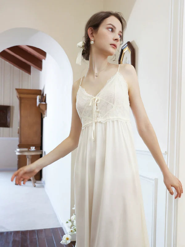 Snowy Lace Elegance Nightgown
