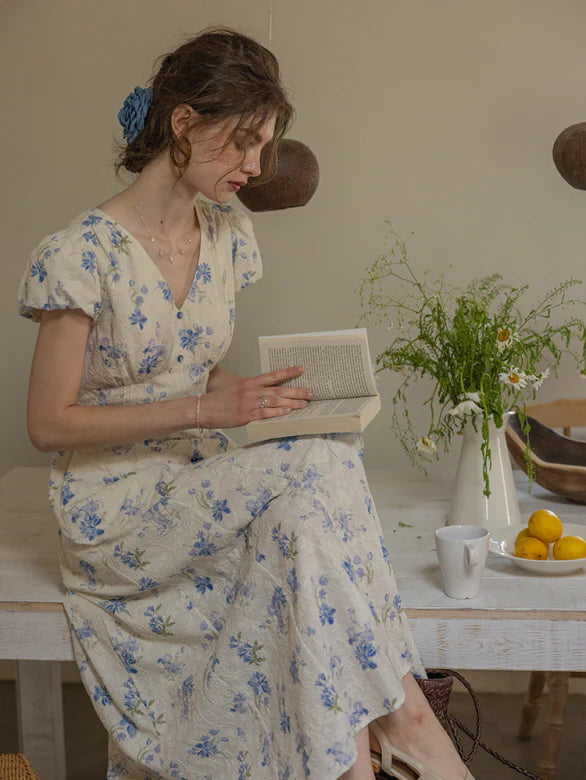 Blue Blossom Vintage Lace Dress