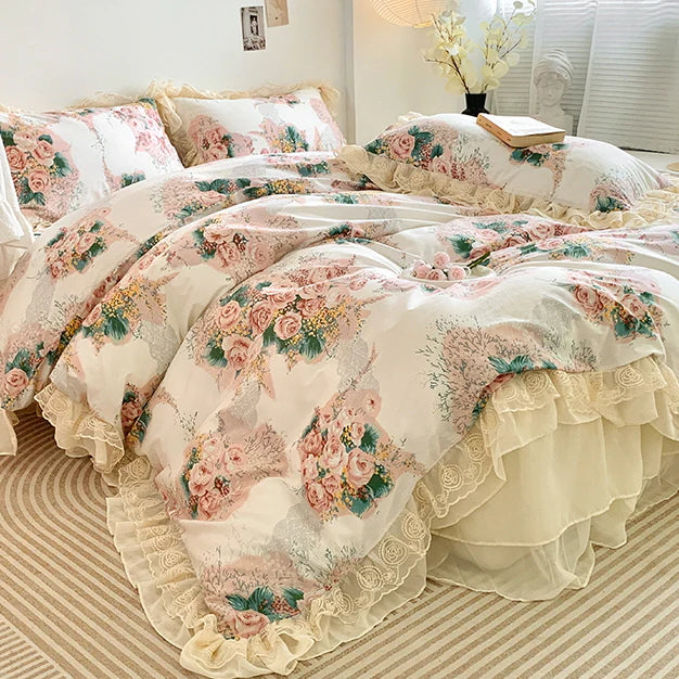 Cotton Floral Princess Bedding Set