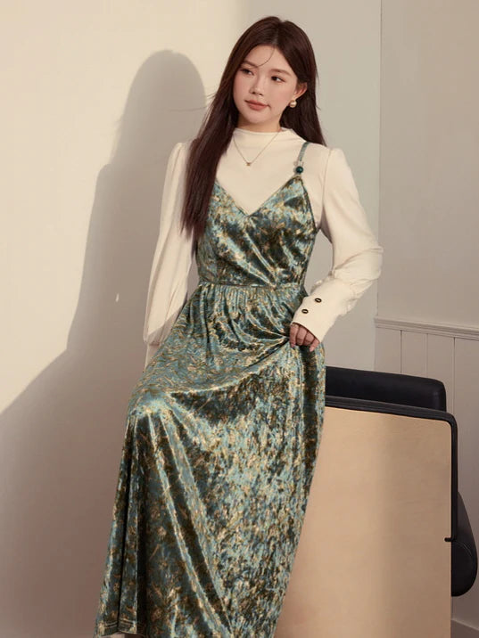 Enchanted Forest Velvet Dress