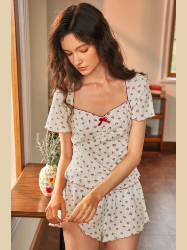 Cherry Blossom Delight Short Pajama Set