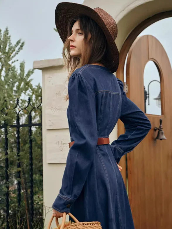 Vintage Indigo Denim Dress