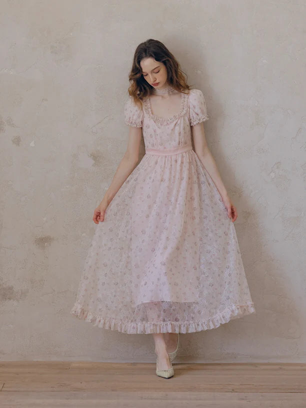 Blush Lace Blossom Dress